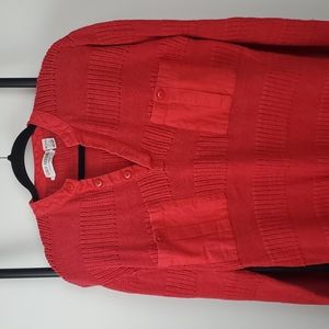 Vintage Loris Azzaro Pour Homme red polo sweater knit men size M